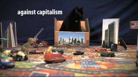 Katze steigt in Kiste | Cat climbs in a box | european actionday against capitalism