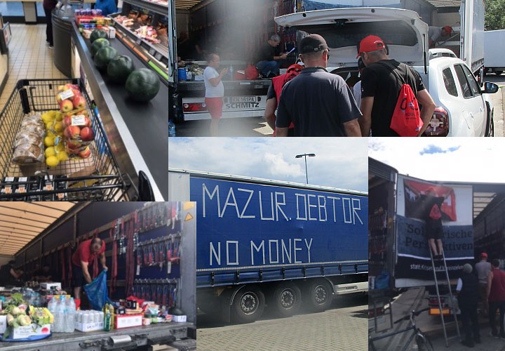 Solidarität mit dem Trucker-Streik in Gräfenhausen