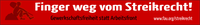 8. April: Finger Weg vom Streikrecht! Gewerkschaftsfreiheit statt Arbeitsfront | 20 Uhr | Fabrik e.V.
