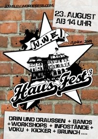 Alle Jahre wieder: Infotisch beim Hausfest des Ju.w.e.l. in Gotha am Samstag